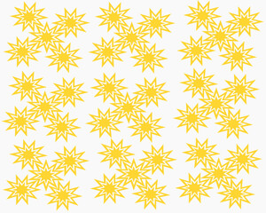Seamless abstract star pattern in warm yellow tone. Decorative geometric background suitable for textile, wrapping paper, wallpaper, Islamic design, and festive themes.