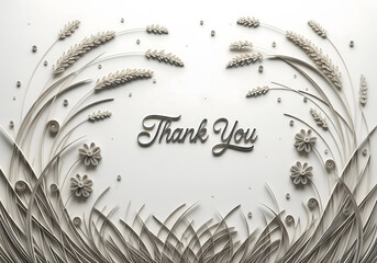 Paper Quilling Style of Soft Meadow Breeze Thanks