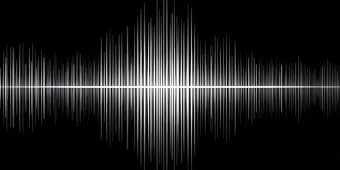 Abstract Digital Sound Waveform Illustration in White and Black Creating Dynamic Pattern for Sound Engineering Projects