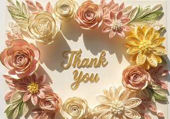Paper Quilling Style of Sun-Kissed Floral Gratitude