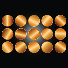 A group of three fresh organic brown chicken eggs with raw shells is isolated in a row on a black background for a healthy breakfast ingredient