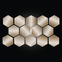 Abstract 3d background featuring a seamless honeycomb pattern with geometric hexagons and cubes in a metallic mesh structure for a modern business wallpaper design