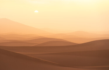 Sunset Over Erg Chebbi Dunes