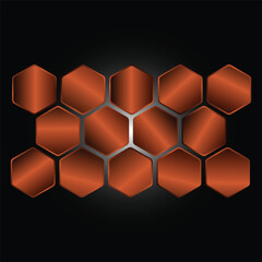 Geometric vector illustration featuring a seamless honeycomb pattern with 3d hexagonal cells and a metallic texture creating a modern technology abstract background wallpaper design