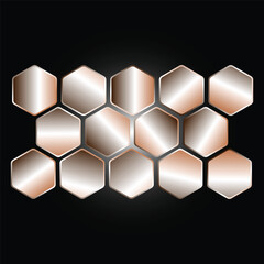 Seamless vector honeycomb pattern with 3d hexagonal cells and a metallic geometric texture for a modern technology business background design