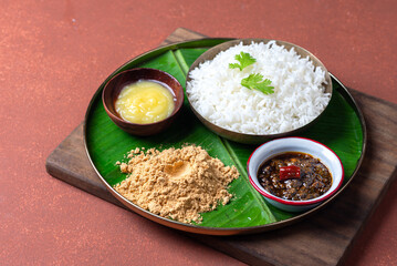 Rice and paruppu podi