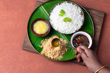 Rice and paruppu podi