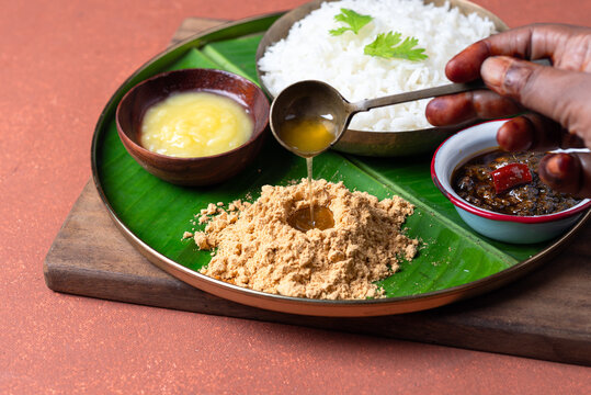 Rice and paruppu podi