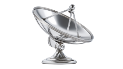 Satellite dish receiving transmitting signals, global communication technology, broadcasting, telecommunication, data transfer, internet information access