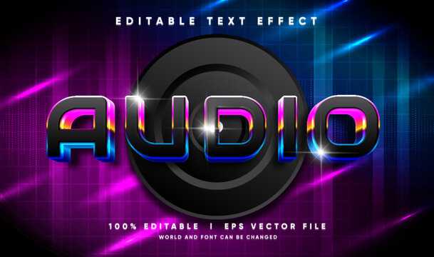 audio vector text effect with modern style - Powered by Adobe
