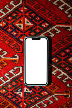Mockup phone with screen turned on