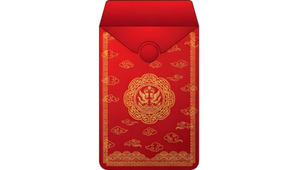 Vector illustration of classic Chinese design angpao envelope with gold motif
