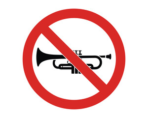 No honking sign showing sound warning symbol, traffic noise restriction