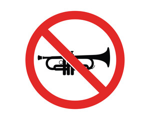 No honking sign showing sound warning symbol, traffic noise restriction