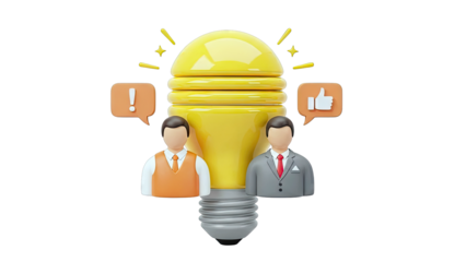 Businessmen and Light Bulb Idea Concept