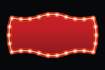 Retro themed box, with light strip on the edge, and bright light bulbs at every distance.