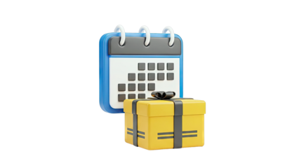 Calendar and Gift Box Icon