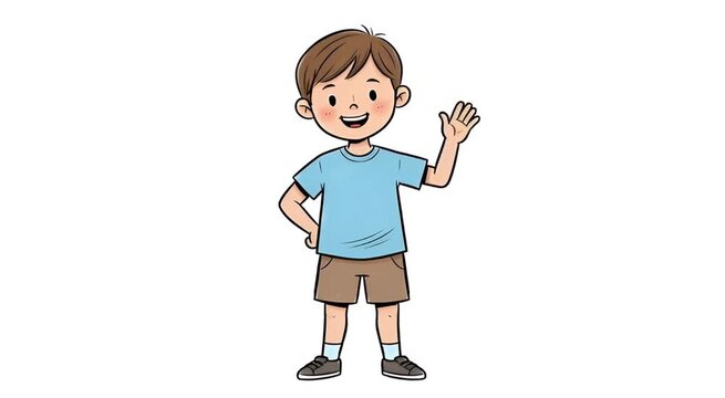 cute and adorable children's animation playing with joy