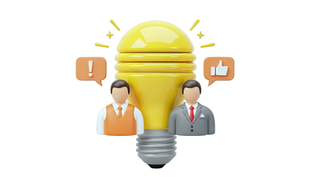 Businessmen and Light Bulb Idea Concept - Powered by Adobe