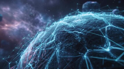 Futuristic network globe digital mesh space background glowing connection cyber sphere cosmic data abstract technology sci fi universe virtual planet - Powered by Adobe