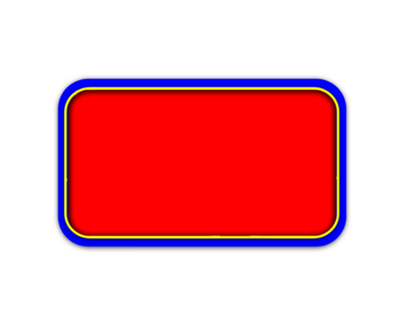 Red rectangle with blue border billboard isolated on transparent background  - Powered by Adobe