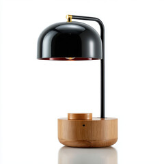 Modern Desk Lamp: A sleek and contemporary desk lamp featuring a minimalist design, with a stylish combination of black, wood, and a touch of gold.