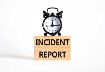 Incident Report symbol. Concept word Incident Report on wooden blocks. Beautiful white background. Business and Incident Report concept. Copy space
