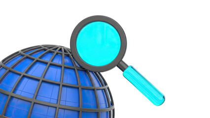 Magnifying Glass Over Globe