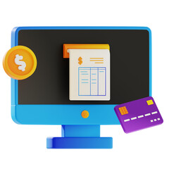 Invoice Data Computer Illustration
