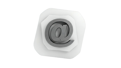 3D At Sign Symbol with Layered Background