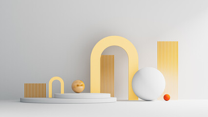 Geometric shapes create an elegant minimalist decoration for a space