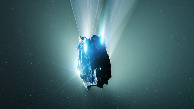 Bright comet streaking through the darkness of space