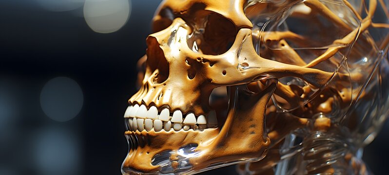 realistic photo of a glossy skeleton ,generative AI