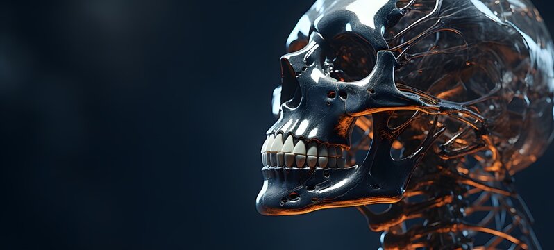 realistic photo of a glossy skeleton ,generative AI