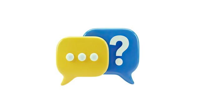 Speech Bubbles with Question Mark and Ellipsis - Powered by Adobe