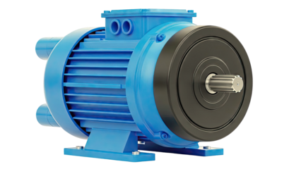 Blue Electric Motor with Shaft