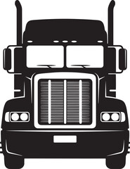 Semi truck transport big rig front view transportation logistics