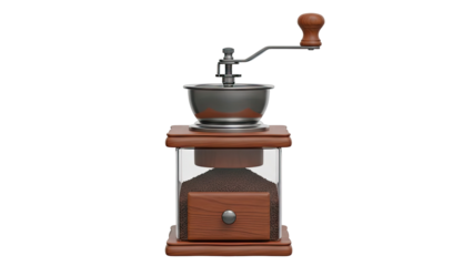 Vintage Coffee Grinder with Wood and Metal Accents