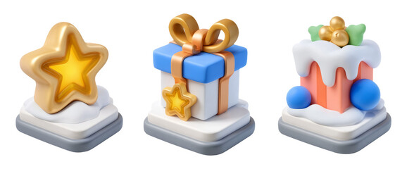 Colorful Celebration Gifts on a Podium with Smooth Finishes and Decorative Elements