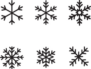 set of vector snowflakes art illustrator
