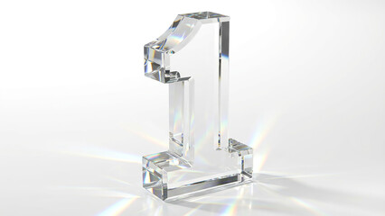 Pristine Clear Glass Number One 1