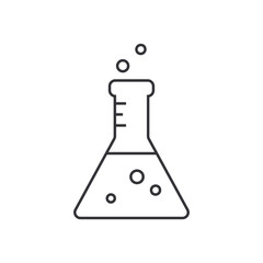 Lab beaker icon, chemistry flask symbol. Vector isolated illustration