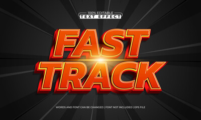 Fast Track Editable Text Effect &ndash; Fast Racing Bold Typography for Logo, Poster, and Title