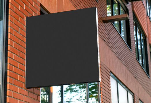 Modern outdoor business signage with copy space
