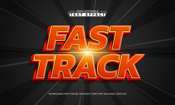 Fast Track Editable Text Effect &ndash; Fast Racing Bold Typography for Logo, Poster, and Title