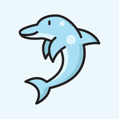 Naklejka premium Fill Icon of an dolphin