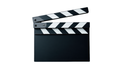 Clapperboard opening, ready for a movie production to begin. Essential filmmaking slate tool for cinema and video editing