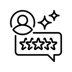 Customer Review Line Icon, Outline Symbol for Service Evaluation, Satisfaction Rating, Client Experience, Feedback Analysis, and Consumer Report. Vector Sign Icon.