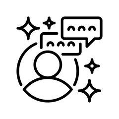 Chat Support Line Icon, Outline Symbol for Live Assistance, Customer Help, Real-time Consultation, Support Service, and Agent Communication. Vector Sign Icon.
