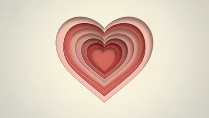 Nested heart shapes with transparent background